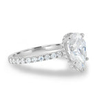 1.80 - 3.80 CT Pear Moissanite Pave Engagement Ring