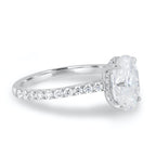 2.05 CT Oval Cut Moissanite Hidden Halo Pave Setting Engagement Ring