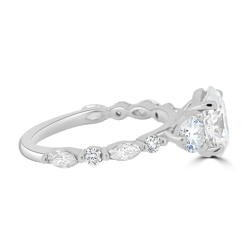 1.33 CT Oval Cut Pave Setting Moissanite Engagement Ring
