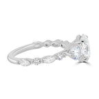 1.33 CT Oval Cut Pave Setting Moissanite Engagement Ring