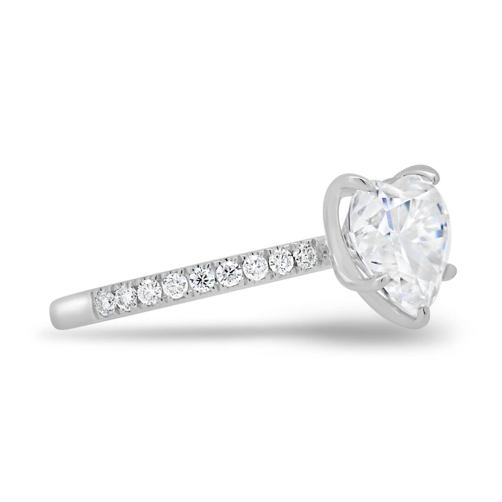 2.50 CT Heart Cut Moissanite Four Prongs Engagement Ring