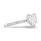 2.50 CT Heart Cut Moissanite Four Prongs Engagement Ring