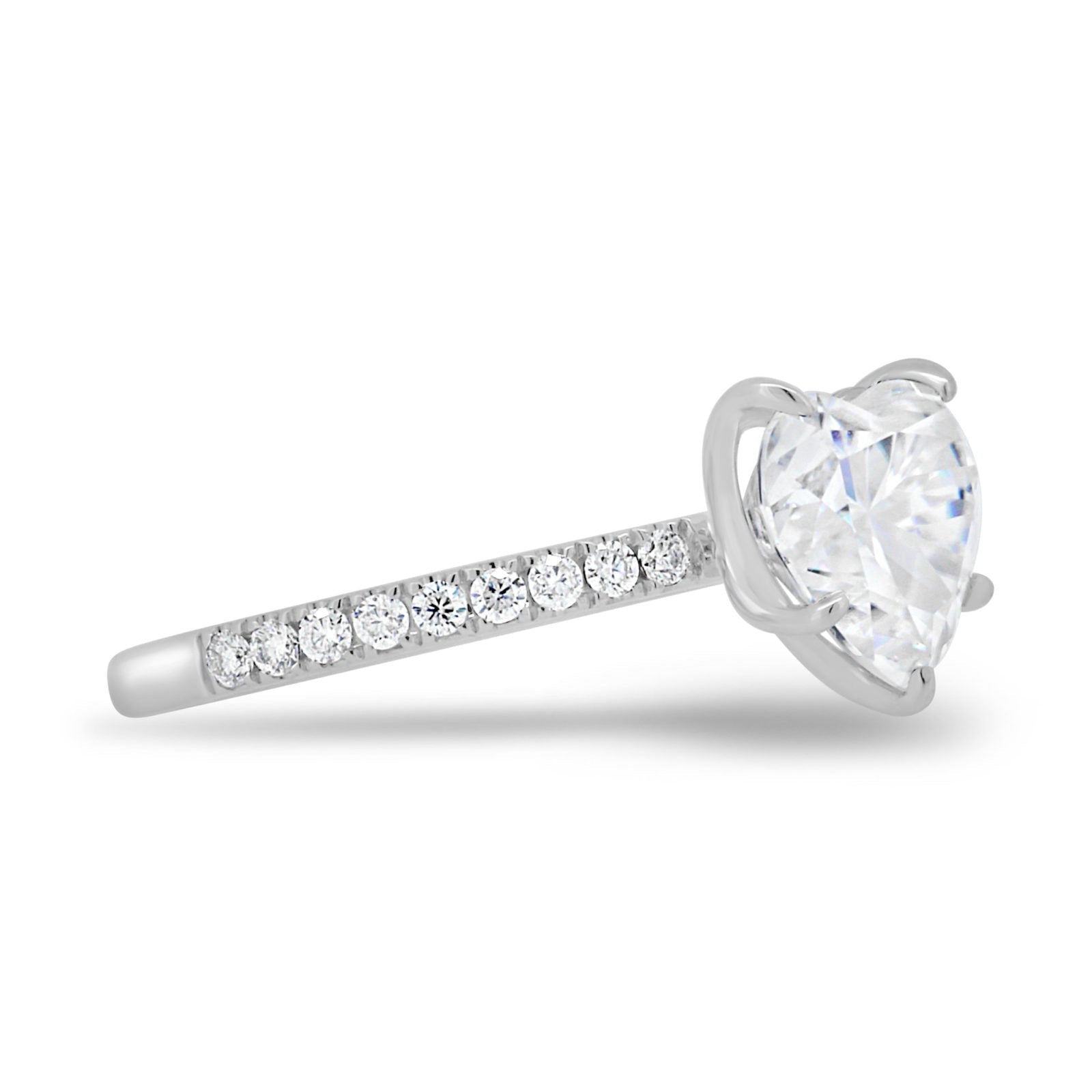 2.50 CT Heart Cut Moissanite Four Prongs Engagement Ring