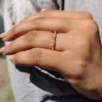 Round And Marquise Wedding Band In Half Eternity Setting