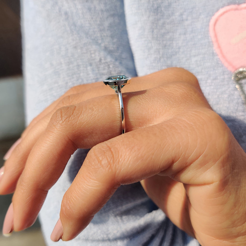 Portuguese Cut Engagement Ring In Bezel Setting