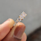 Half Eternity Oval Cut Diamond Band
