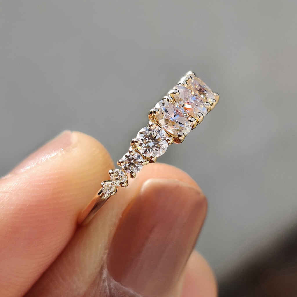 Half Eternity Oval Cut Wedding Band