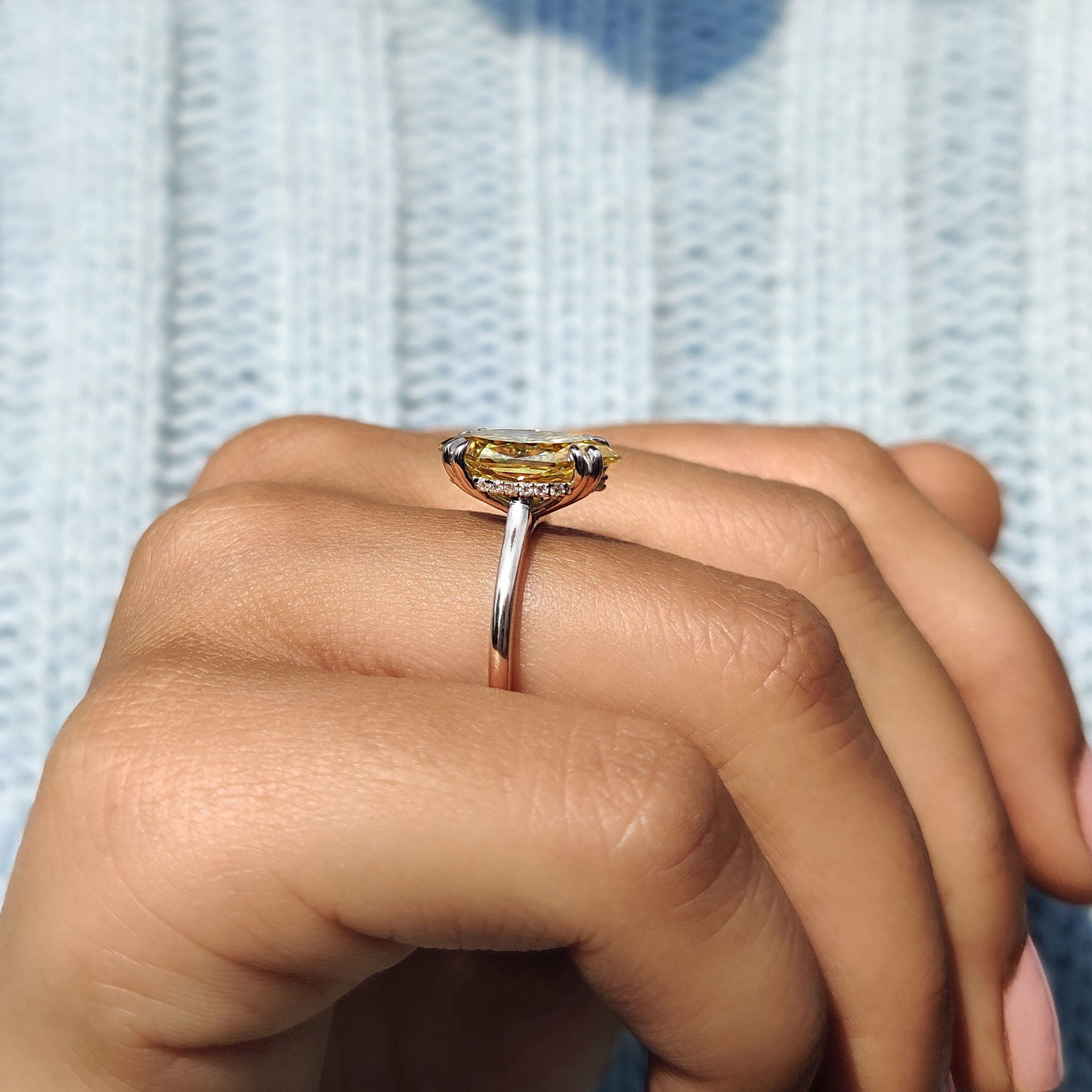 Hidden Halo Yellow Dutch Marquise Engagement Ring Secondary image