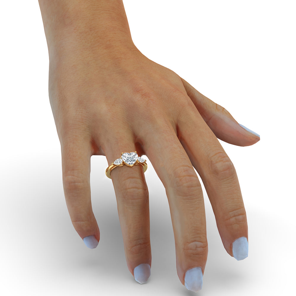 Three Stone Diamond Ring In Yellow Gold Elegance
