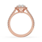 Pear Halo Engagement Ring with Elegant Pave Setting