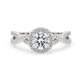Twisted Engagement Ring With Halo Style