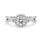 Twisted Engagement Ring With Halo Style