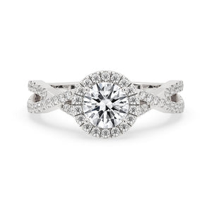 Twisted Engagement Ring With Halo Style