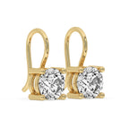 Dangle Diamond Earrings With Round Cut Diamond