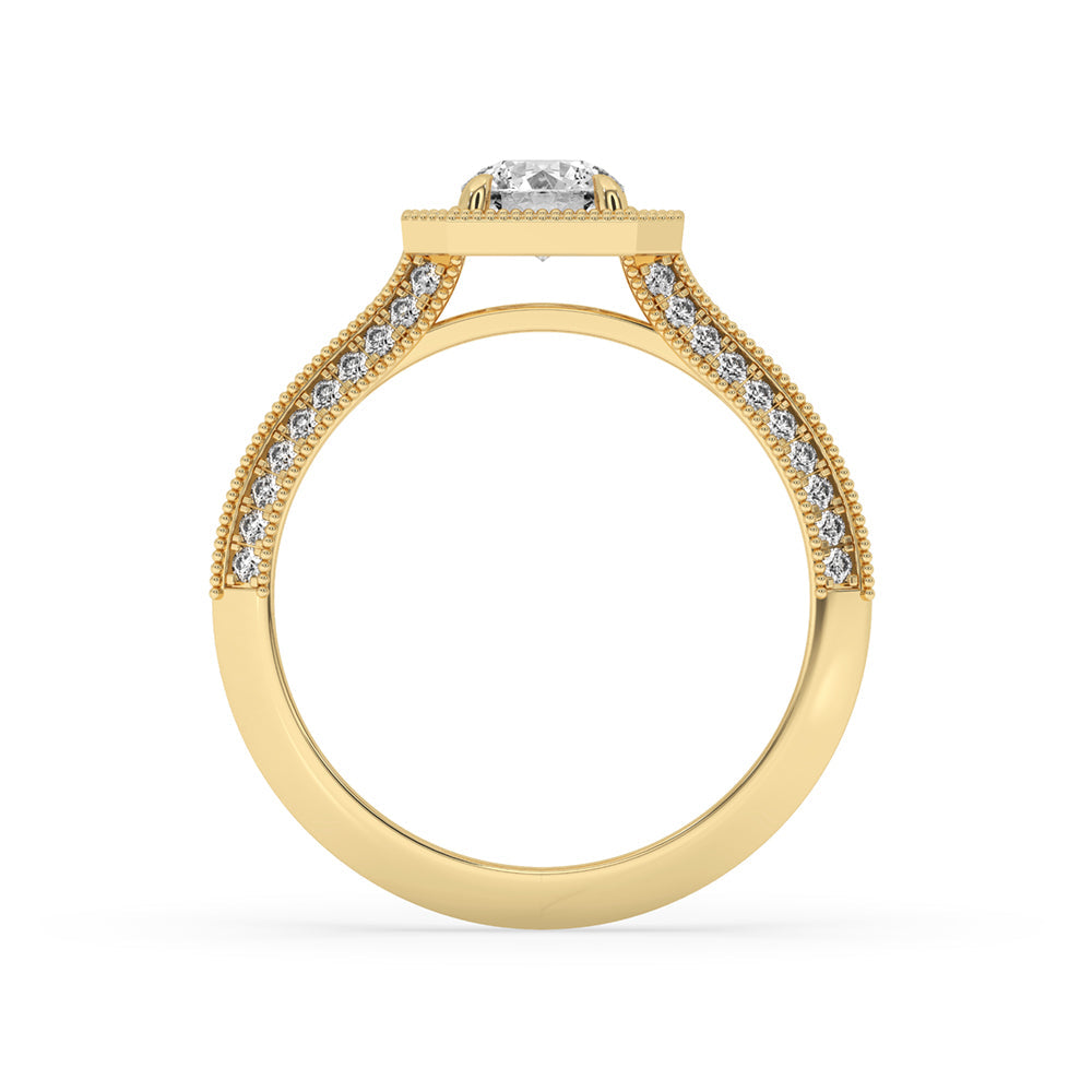 Knife Edge Ring With Halo Style