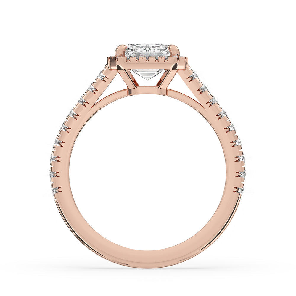 Emerald Halo Engagement Ring Secondary image