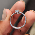 Emerald Pave Ring With Secure Four Prong Setting