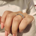Half Eternity Marquise and round wedding band