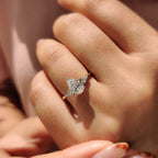 3 Stone Pear Cut Diamond Engagement Ring