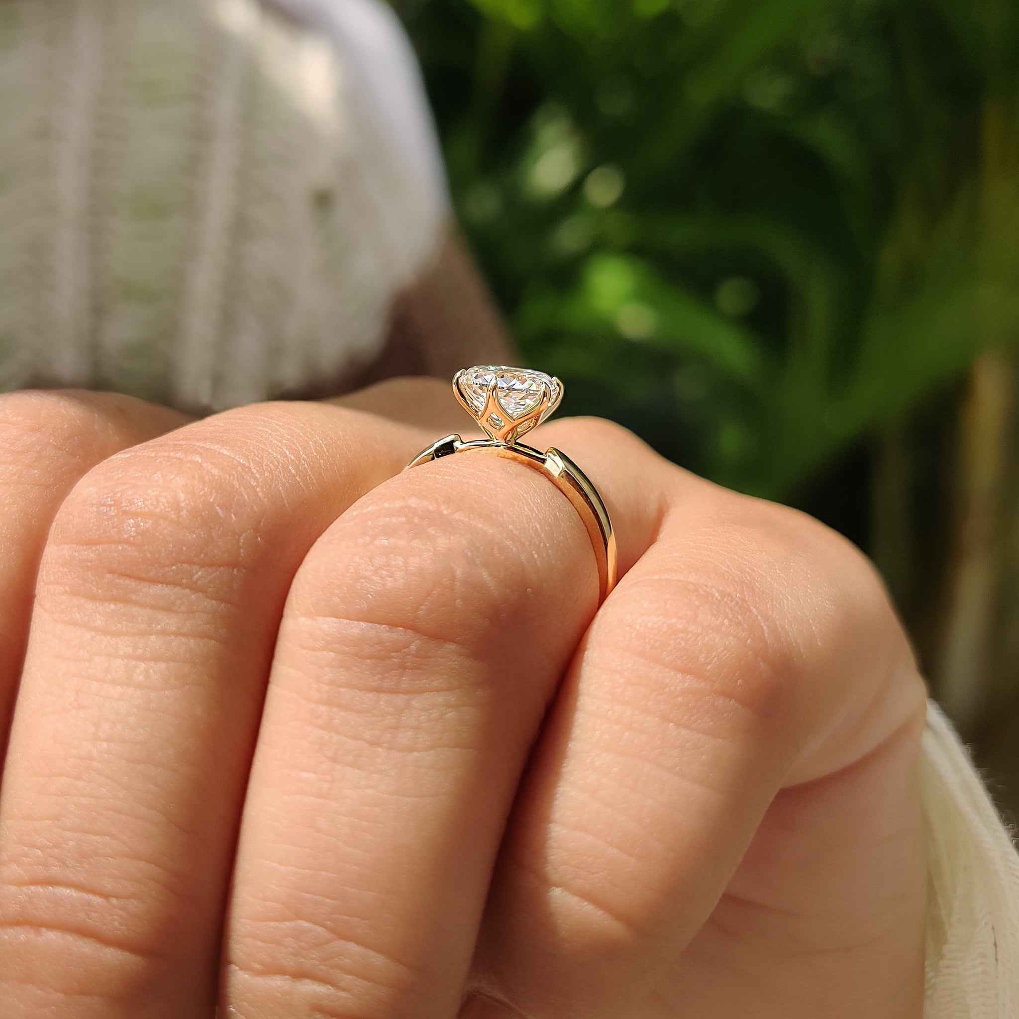 Portuguese Cut Diamond Ring With Tulip Setting Secondary image