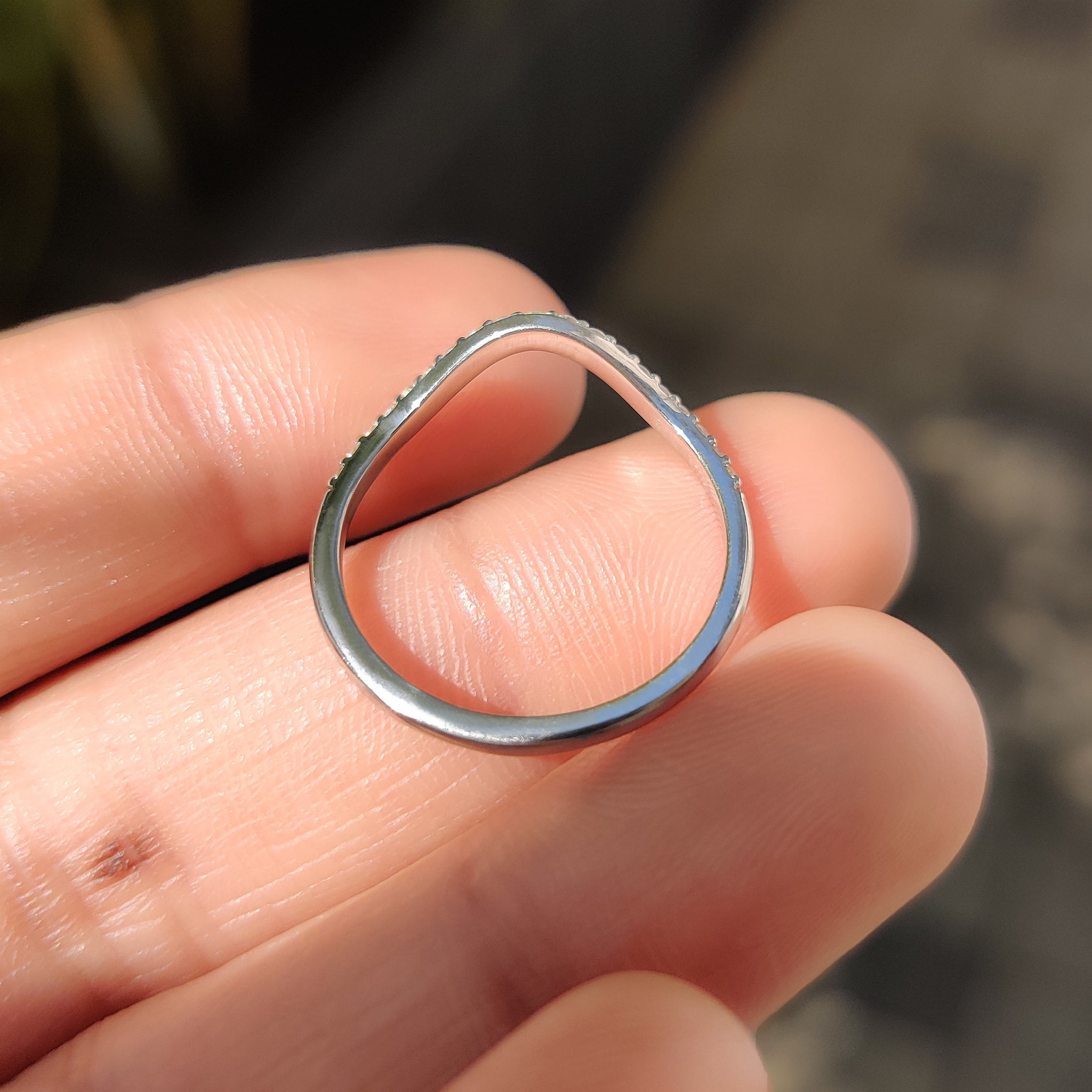 U Shaped Wedding Band Featuring Round Diamond