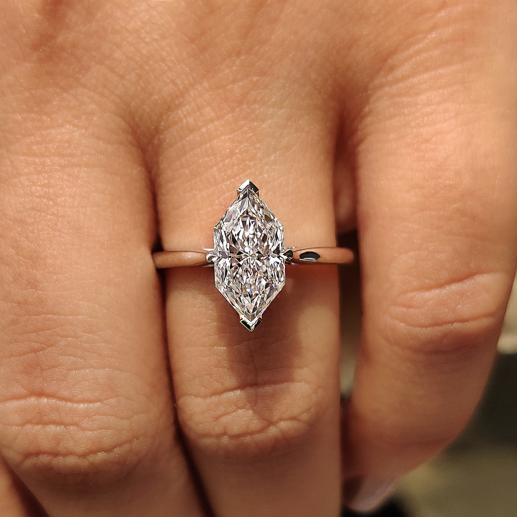 Hidden Halo Dutch Marquise Engagement Ring
