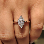 Hidden Halo Dutch Marquise Engagement Ring