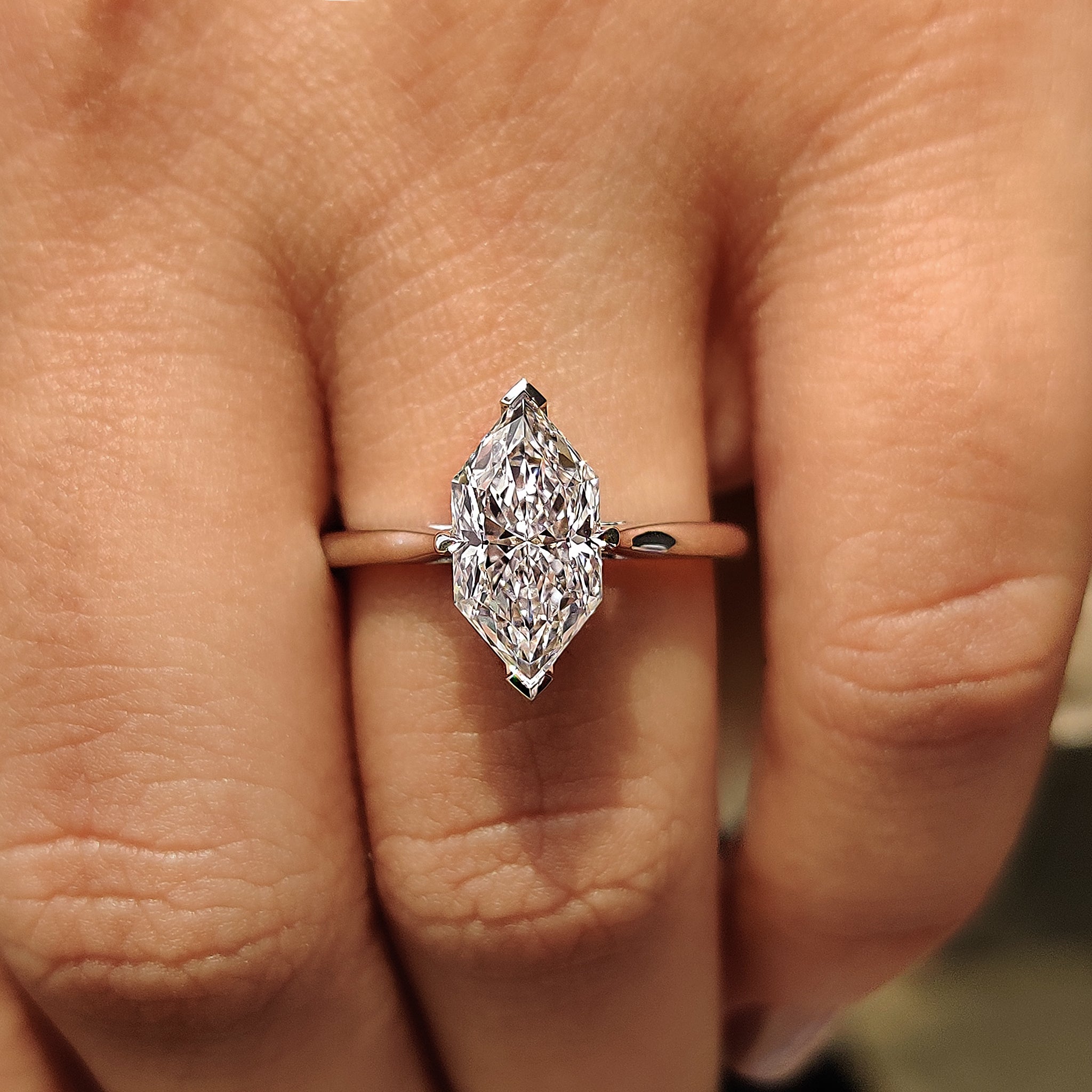 Hidden Halo Dutch Marquise Engagement Ring