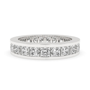 Channel Set Wedding Band - Princess Cut Diamond