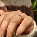 Rose Gold Diamond Wedding band With Curved Style