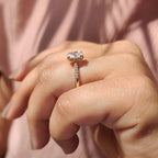 Oval Pave Engagement Ring In Yellow Gold
