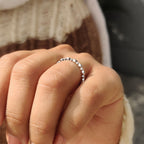 Stackable Round Cut White Gold Diamond Wedding Band
