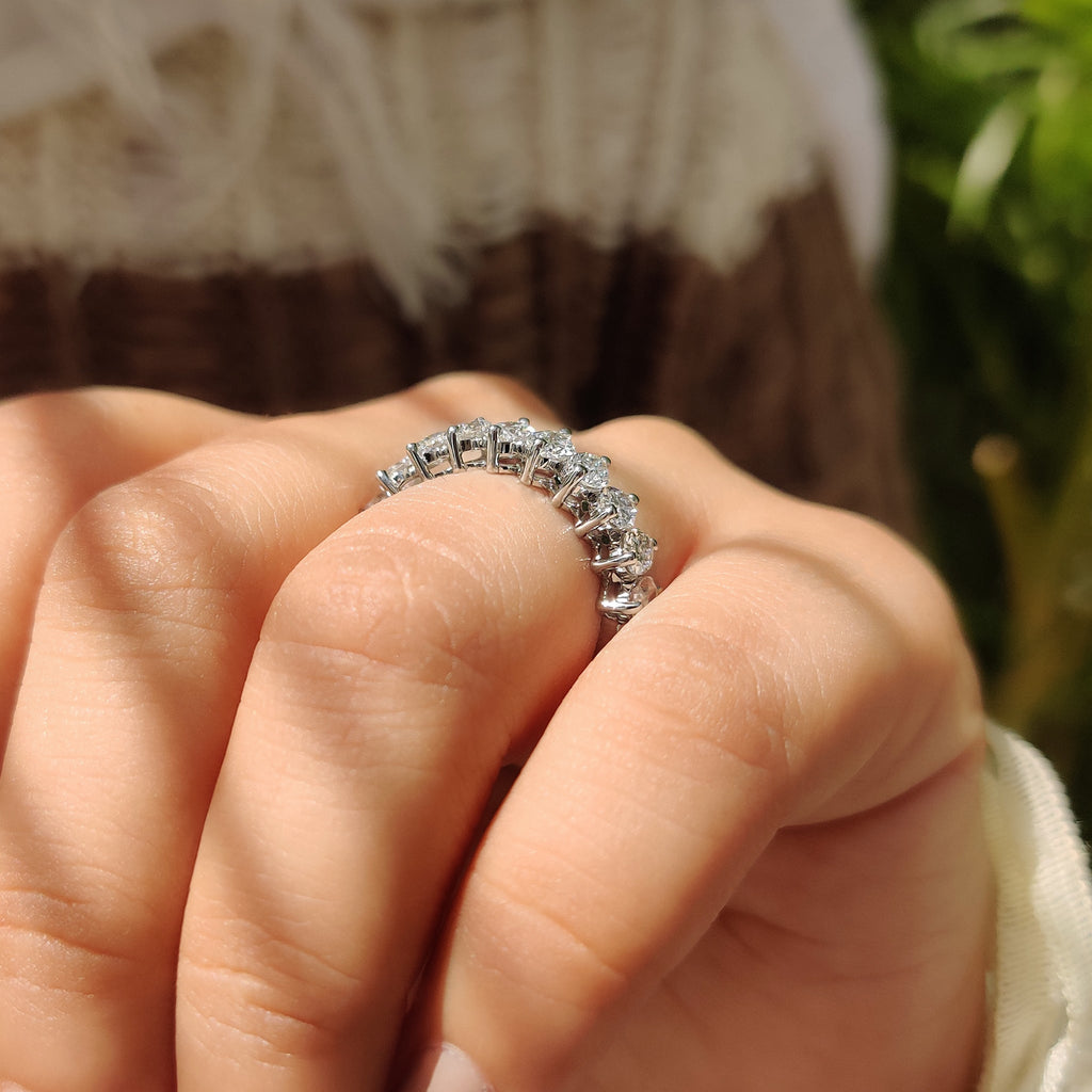 Lab Grown Oval Half Eternity Band