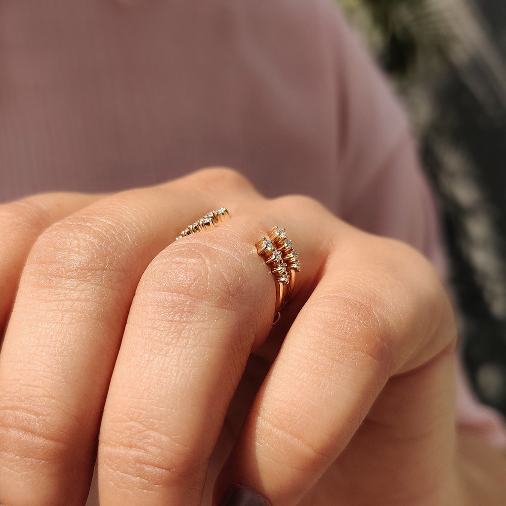 Open Gap Round Diamond Ring Enhancer Band