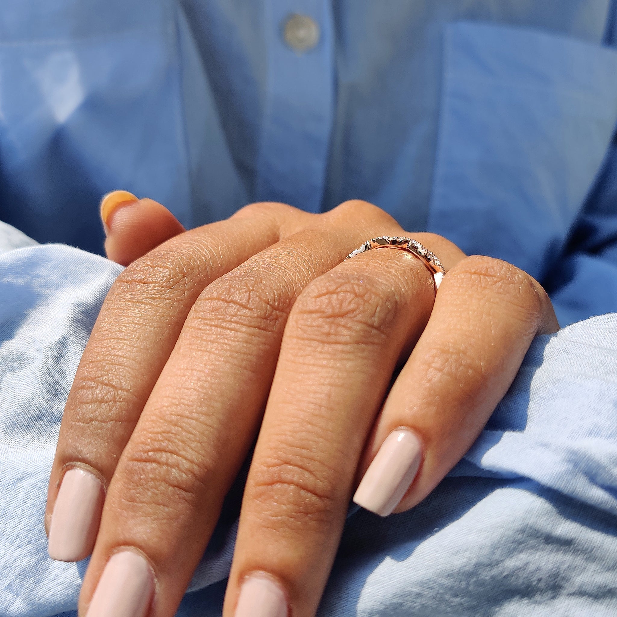 Round Diamond Wedding Band - Twisted Pave Design
