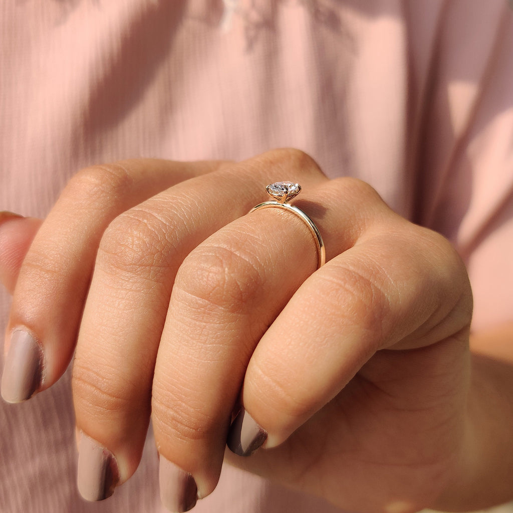 Yellow Gold Oval Diamond Engagement Ring