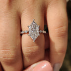 Dutch Marquise Engagement Ring With Marquise And Round Side Stone