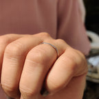 Curved Diamond Wedding Band With Round Cut