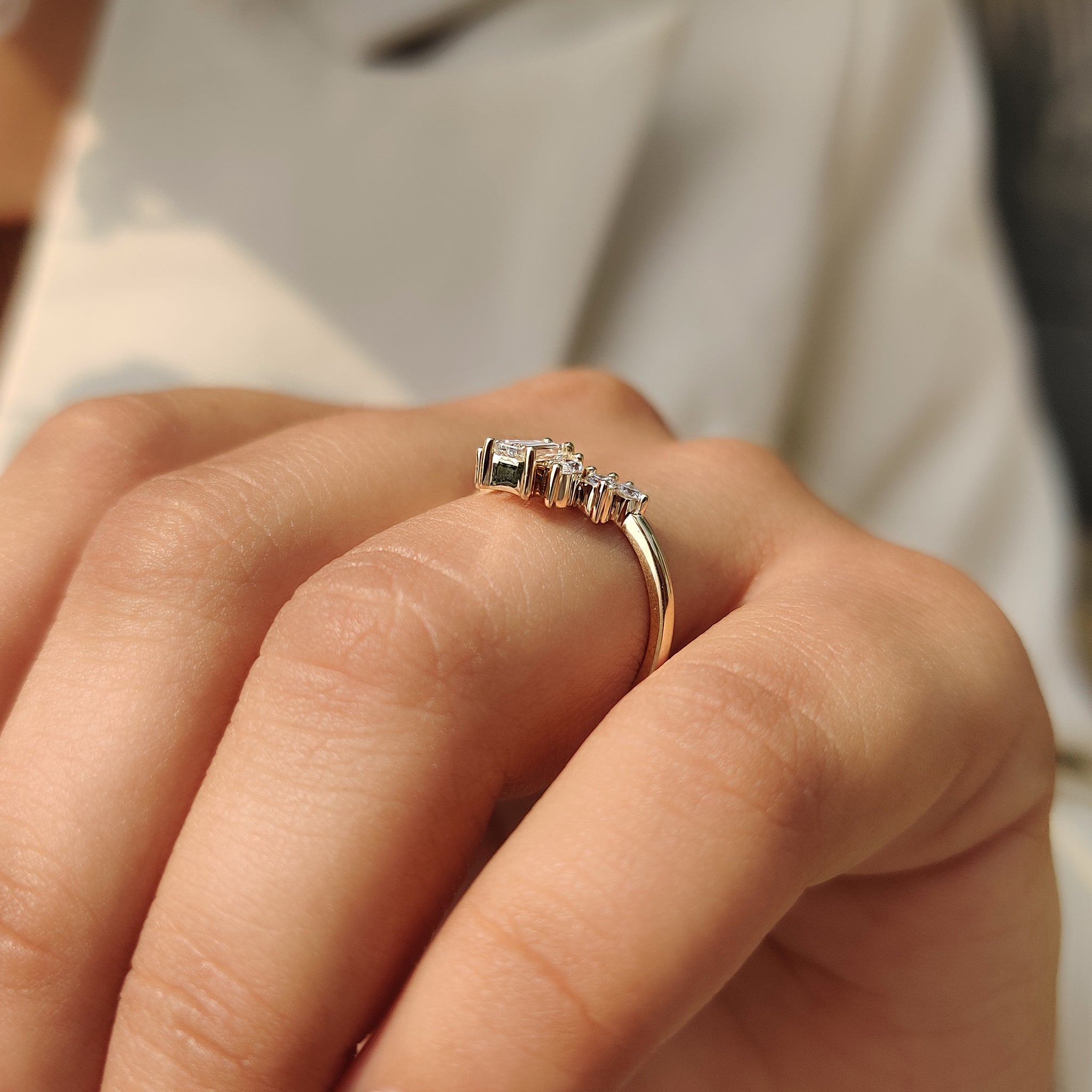 Tiara Wedding Band With Tapered Baguette Diamond