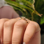 Elongated Hexagon Engagement Ring In Cluster Style