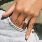 1.67 CT Radiant Cut Moissanite Hidden Halo Engagement Ring
