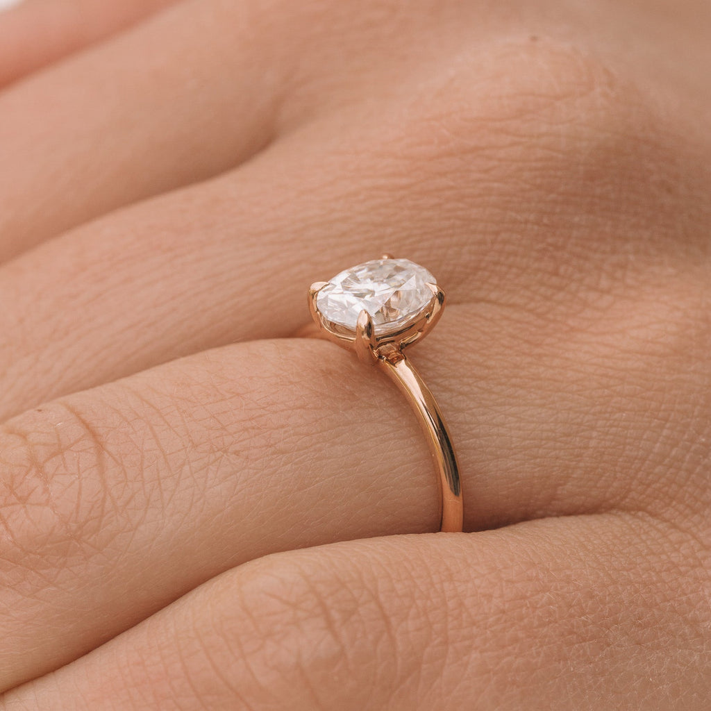 1.80 CT Oval Cut Moissanite Solitaire Engagement Ring