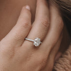 1.80 - 3.80 CT Oval Cut Moissanite Hidden Halo Engagement Ring