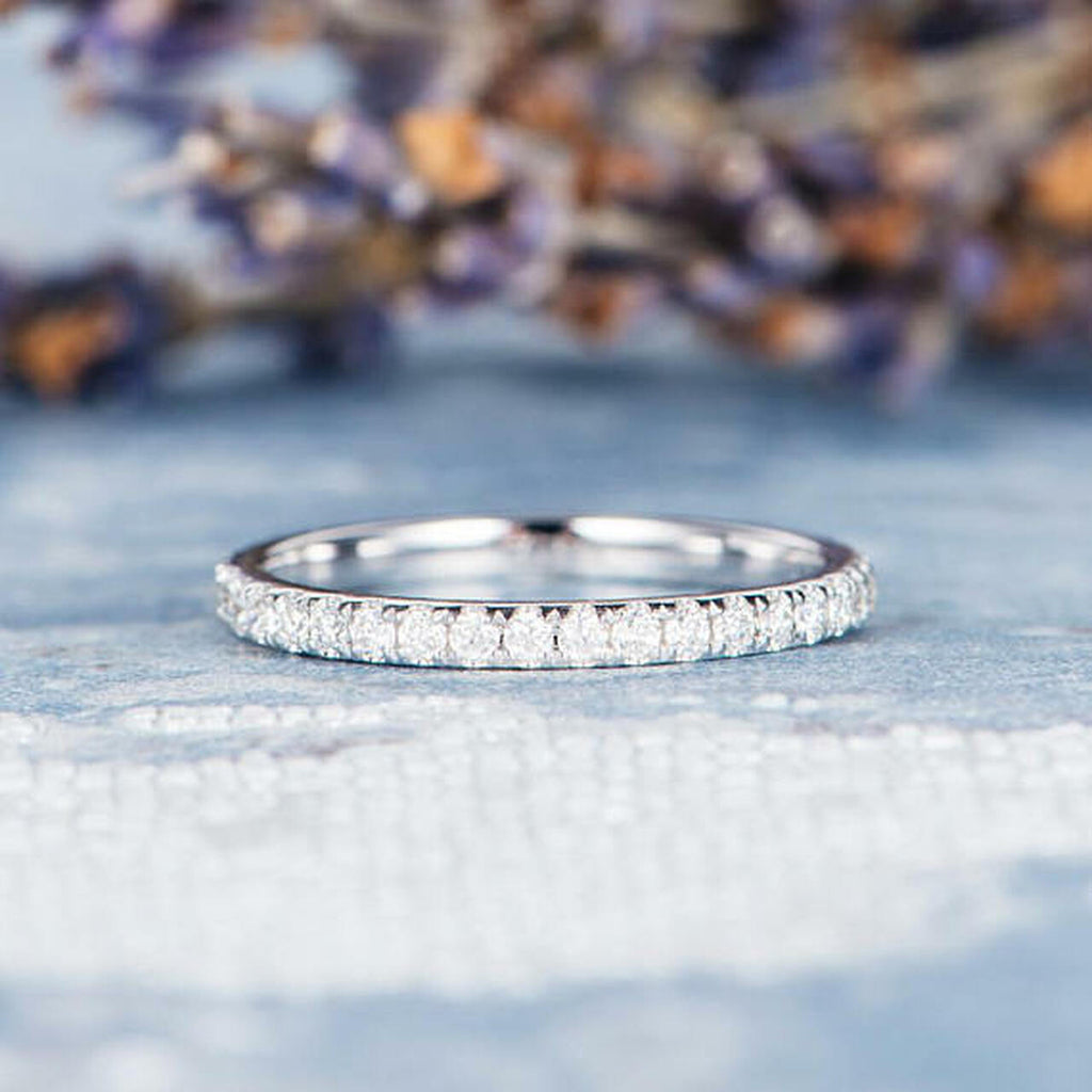 0.35 CTW Round Cut Full Eternity Moissanite Wedding Band