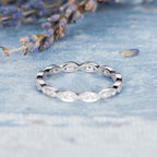 0.25 TCW Round Brilliant Full Eternity Vintage Moissanite Wedding Band