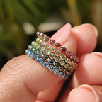 Stackable Wedding Bands In Colored Diamonds