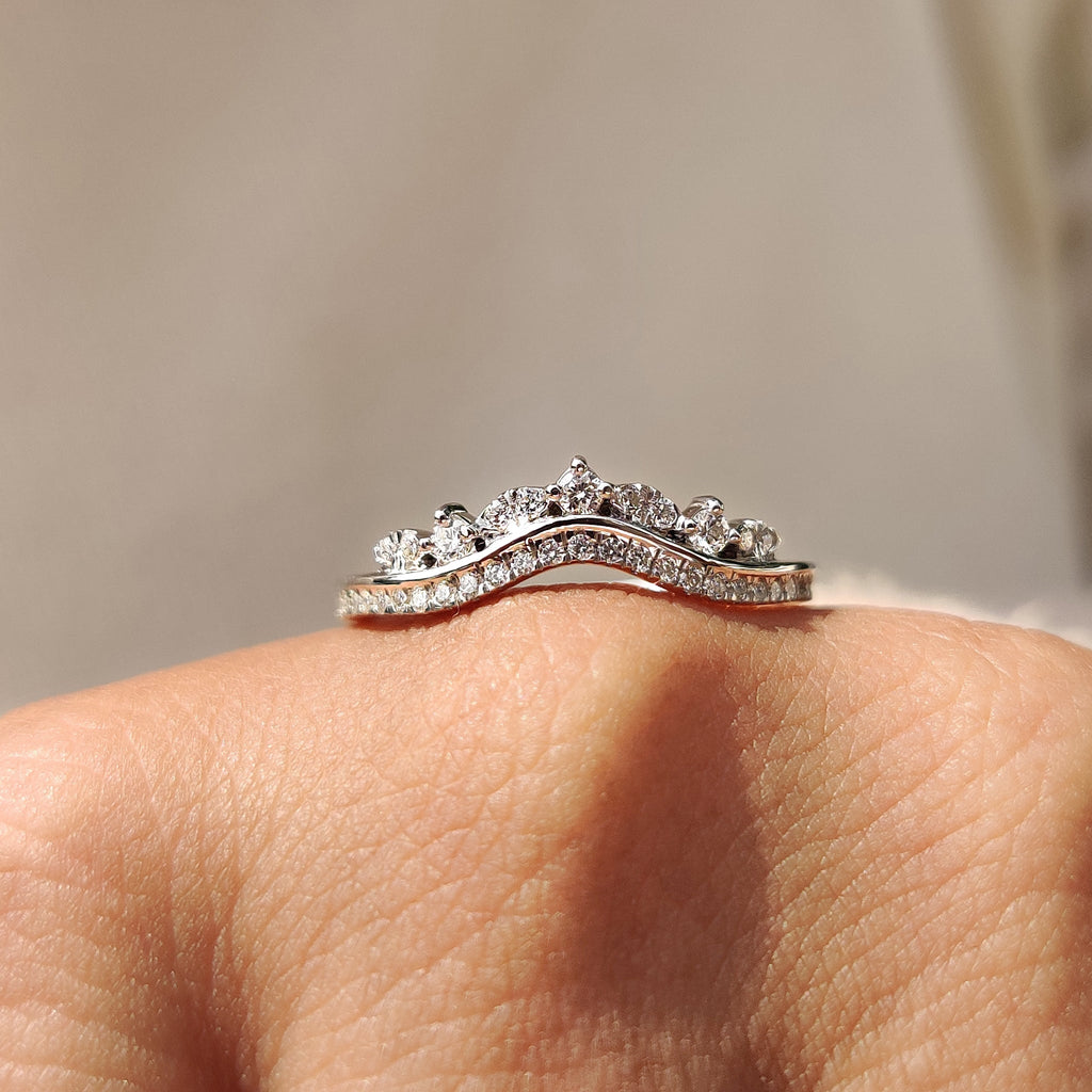 Tiara Wedding Band - Round Cut Diamonds