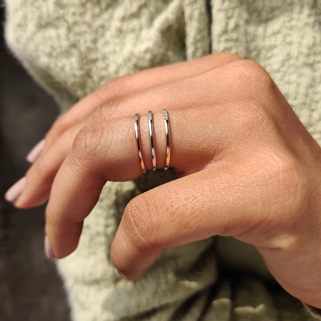 Comfort Fit Wedding Band - Three Tones