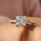 Princess Cut Engagement Ring In Pave Style