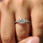 Princess Cut Diamond In Pave Setting Ring